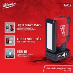 Đèn Milwaukee  chiếu sáng trục xoay M12 PAL