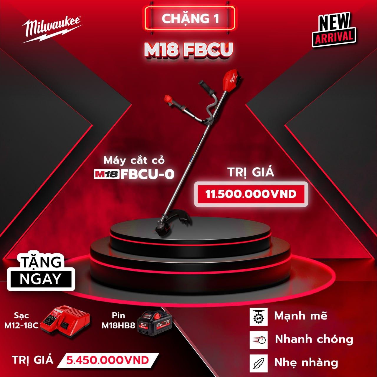 Combo máy cắt cỏ Milwaukee M18FBCU