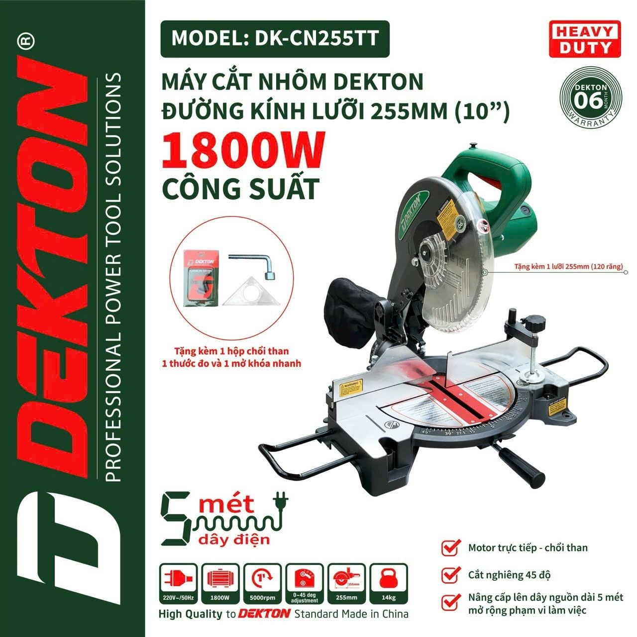 Máy cắt nhôm Dekton DK-255TT