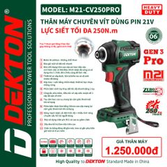 Máy vặn vít dùng pin 21V Dekton M21- CV250PRO GEN3 PRO
