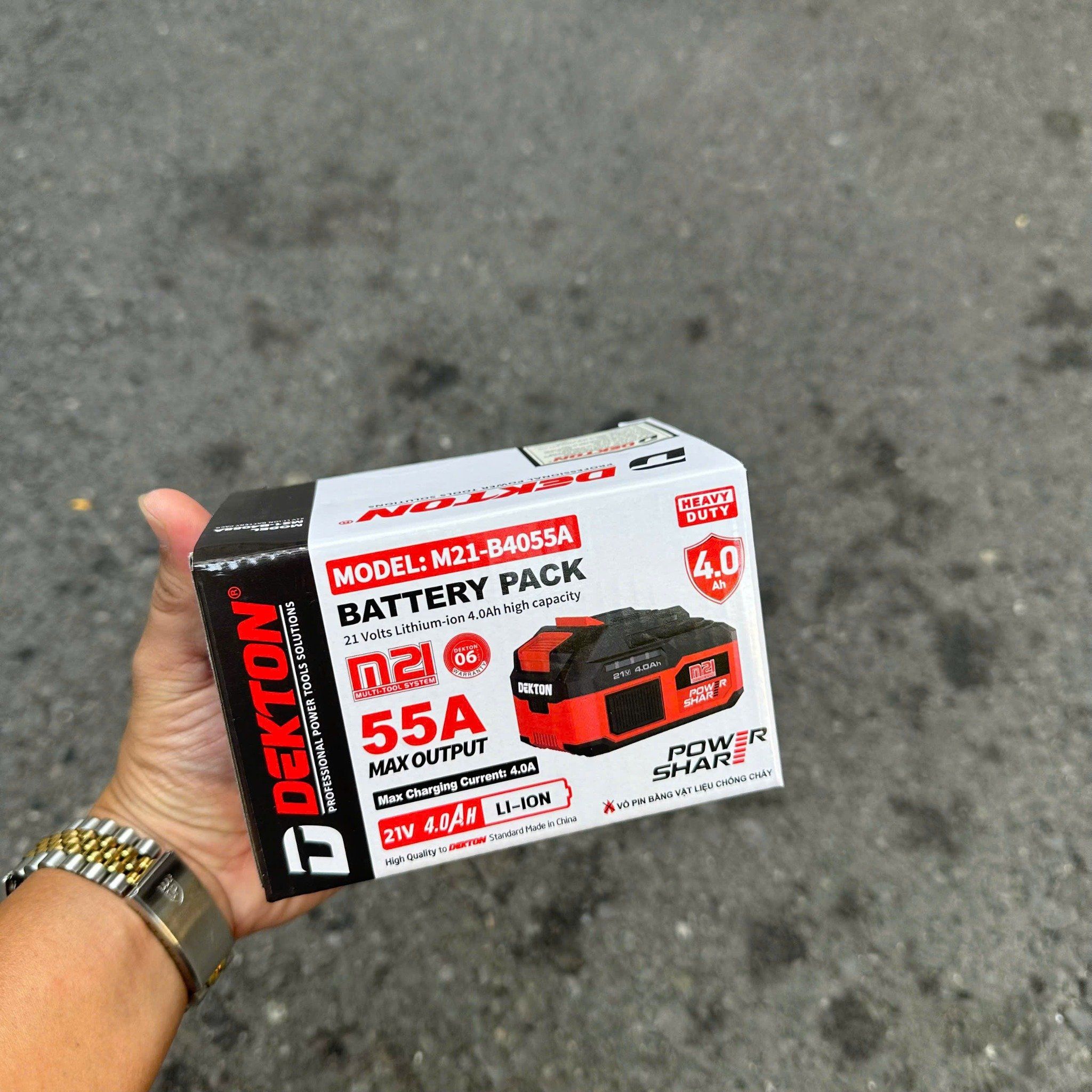 Pin 21V Lithium-ion Dekton dung lương cao 4.0Ah Chân pin ...