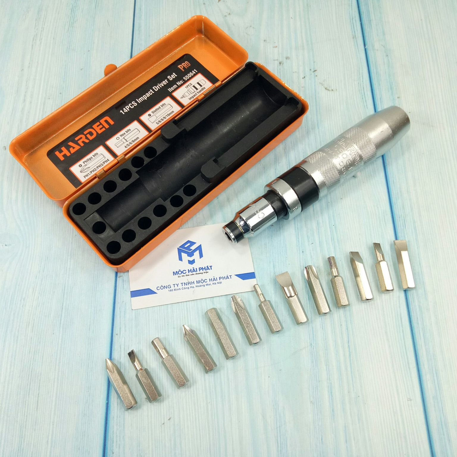Bộ tua vít đóng 14 chi tiết, vật liệu CRV cao cấp Harden...