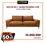  SOFA DA BÒ Ý - JACOBA PALOMINO 3 CHỖ 