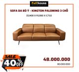  SOFA DA BÒ Ý - KINGTON PALOMINO 3 CHỖ 