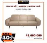  SOFA DA BÒ Ý -  KINGTON PLATINUM 3 CHỖ 