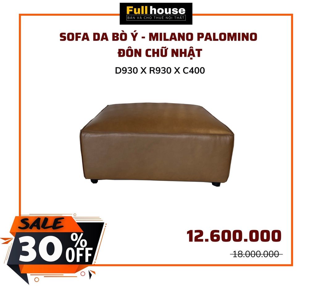  SOFA DA BÒ Ý - MILANO PLOMINO ĐÔN CHỮ NHẬT 