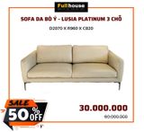  SOFA DA BÒ Ý - LUSIA SMOKE 3 CHỖ 