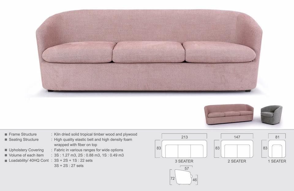  SOFA VẢI NHẬP KHẨU - LIVORNO 1 CHỖ MÀU HỒNG 