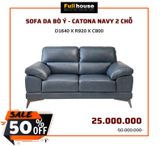  SOFA DA BÒ Ý - CATONA NAVY 2 CHỖ 