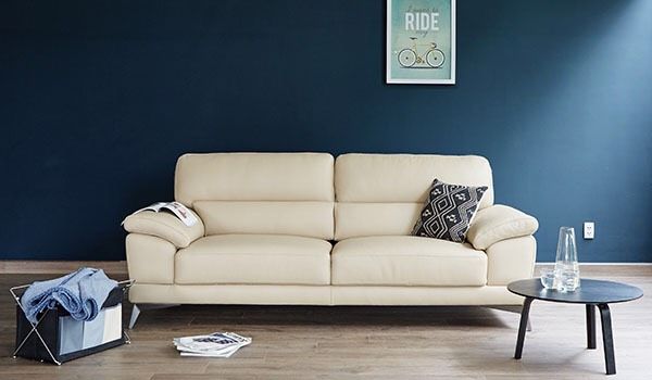  SOFA DA BÒ Ý -  CATONA GRIS 3 CHỖ 