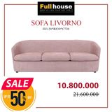  SOFA VẢI NHẬP KHẨU- LIVORNO 3 CHỖ MÀU HỒNG 