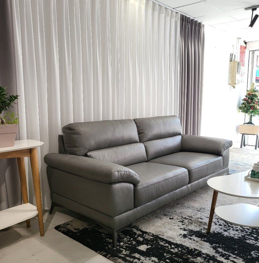  SOFA DA BÒ Ý - CATONA GREY 3 CHỖ 