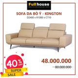  SOFA DA BÒ Ý -  KINGTON GRIS 3 CHỖ 