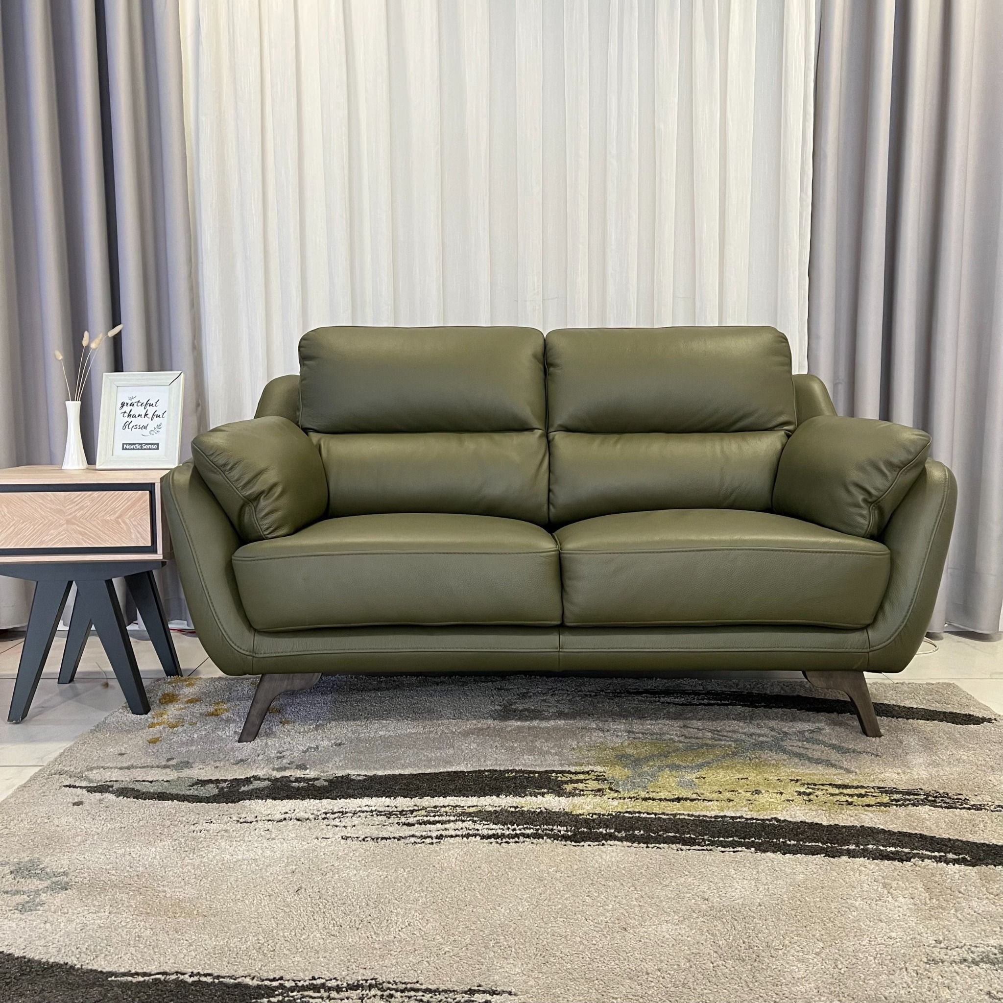  SOFA DA BÒ Ý - SOFIA OLIVE 2 CHỖ 