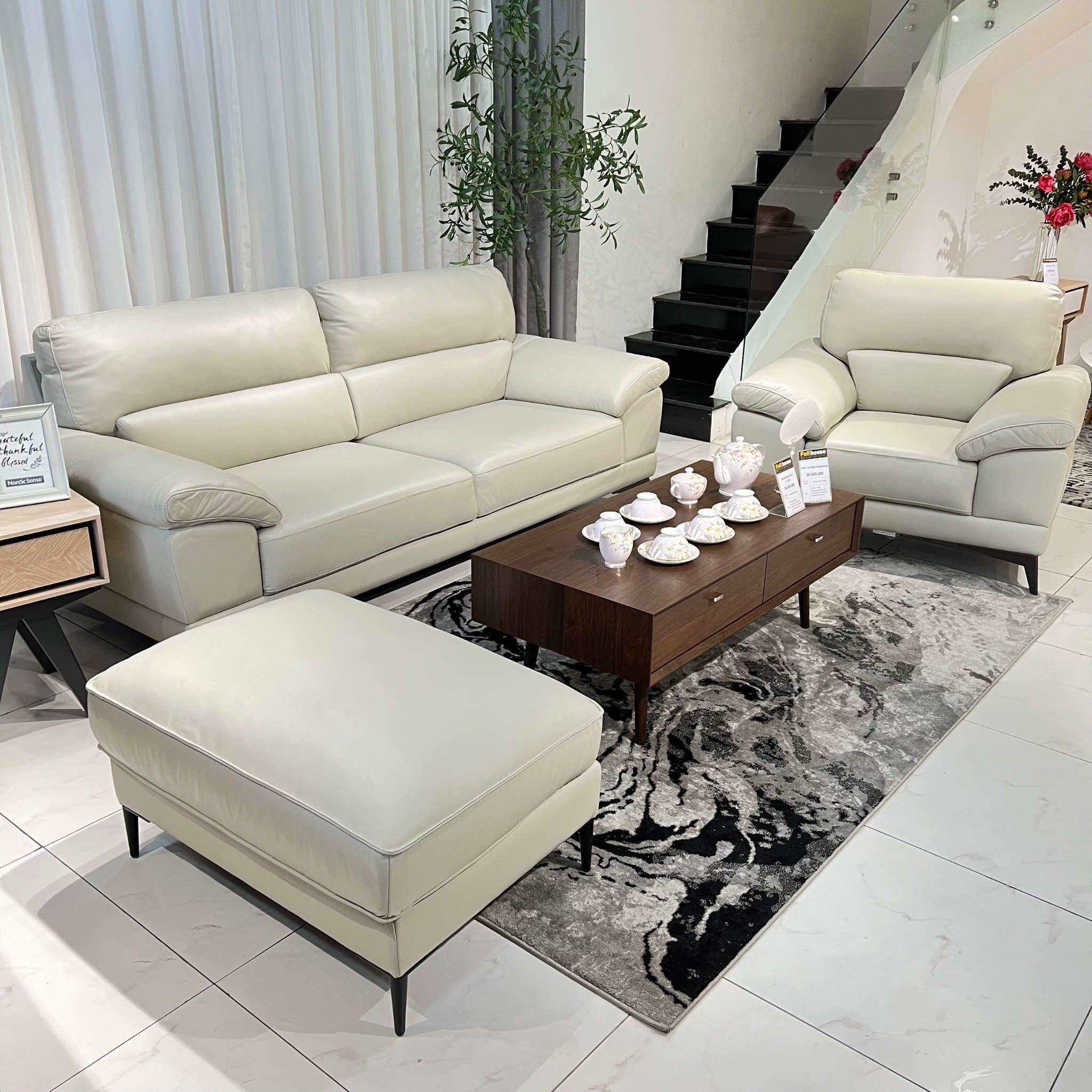  SOFA DA BÒ Ý - CATONA PLATINUM 3 CHỖ 