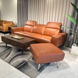  SOFA DA BÒ Ý - KINGTON COGNAC 3 CHỖ 