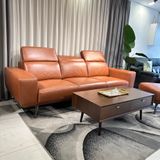  SOFA DA BÒ Ý - KINGTON COGNAC 3 CHỖ 