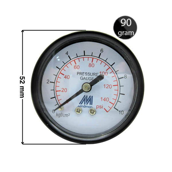 Đồng hồ đo áp suất hơi mặt 52 chân sau
