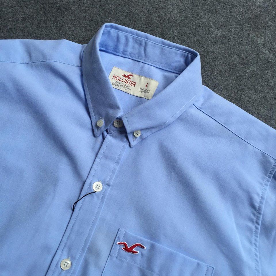 Áo sơmi nam Hollister HCOUSSM02 Colorblock Chambray Shirt