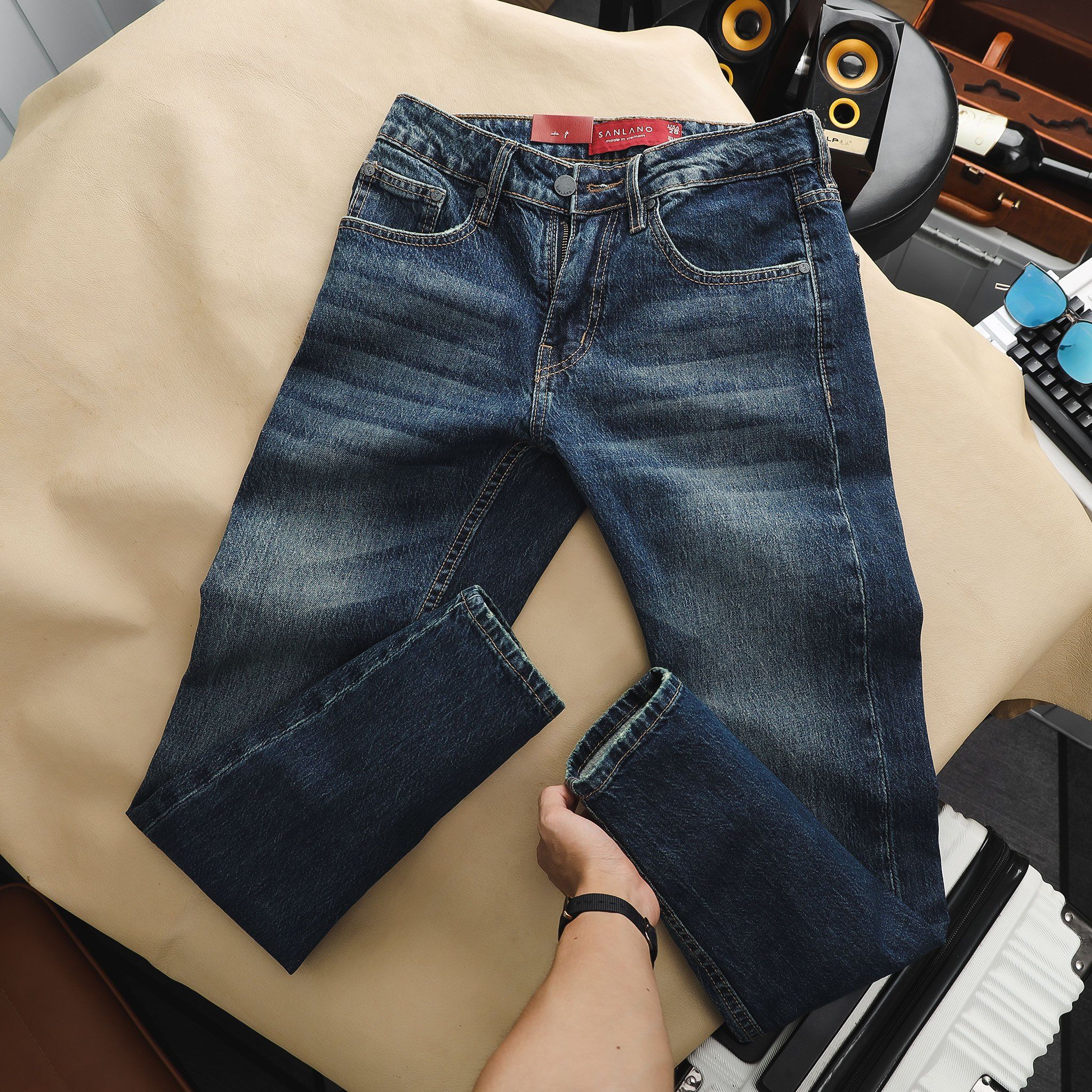  Jeans SANLANO Xanh Đậm Wash 1155 