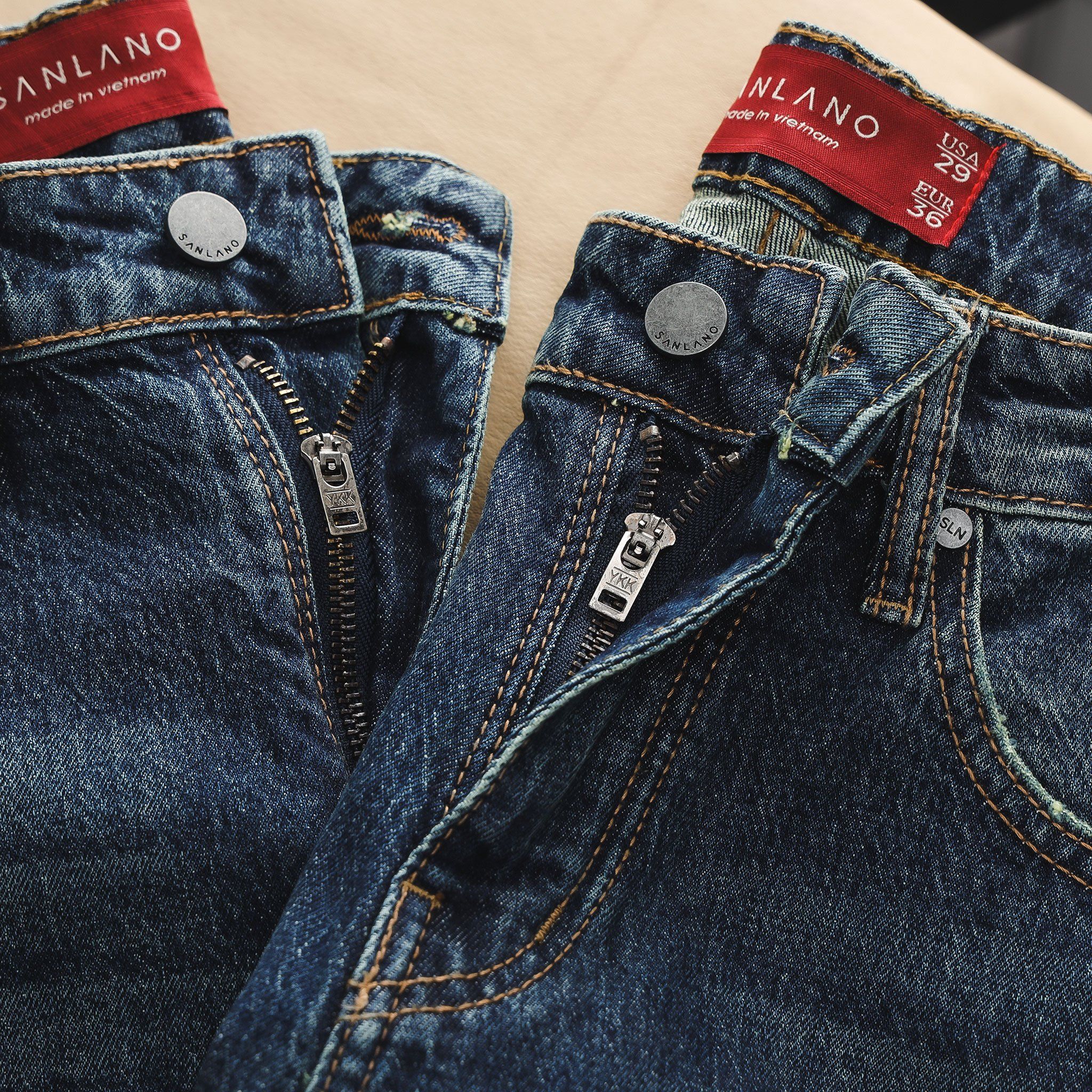  Jeans SANLANO Xanh Đậm Wash 1155 