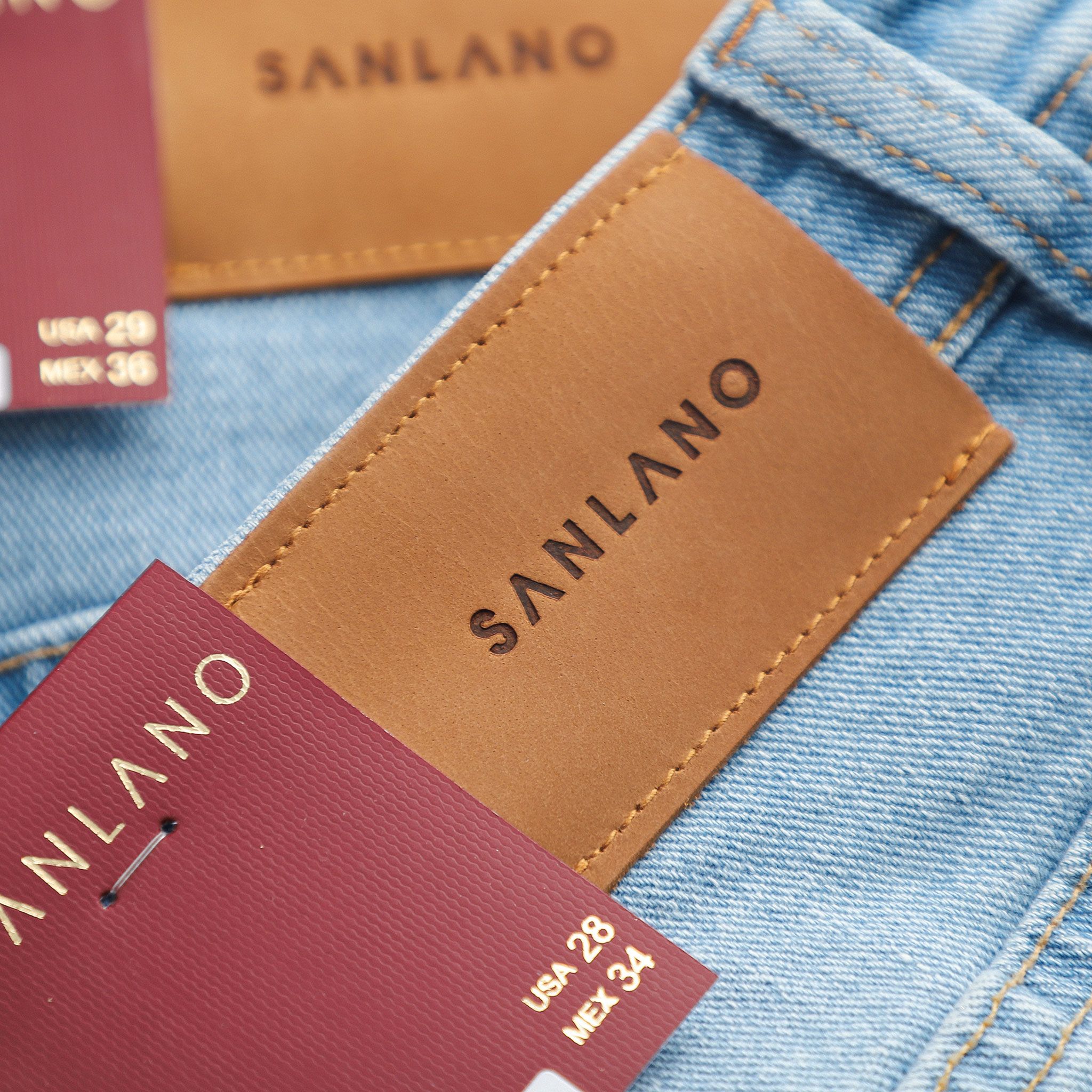  Jeans SANLANO Xanh trung 0302 