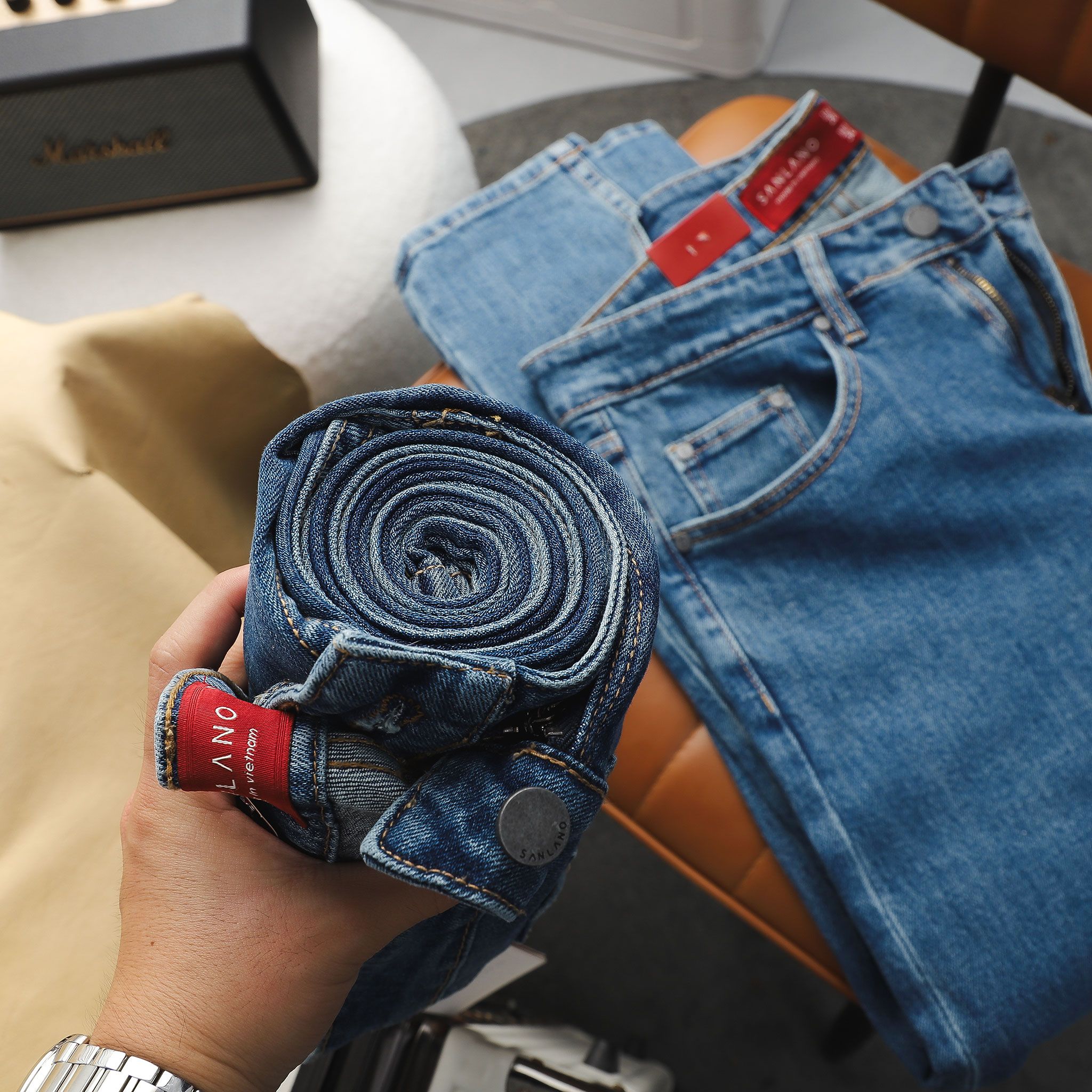  Jeans SANLANO Xanh đậm 1207 