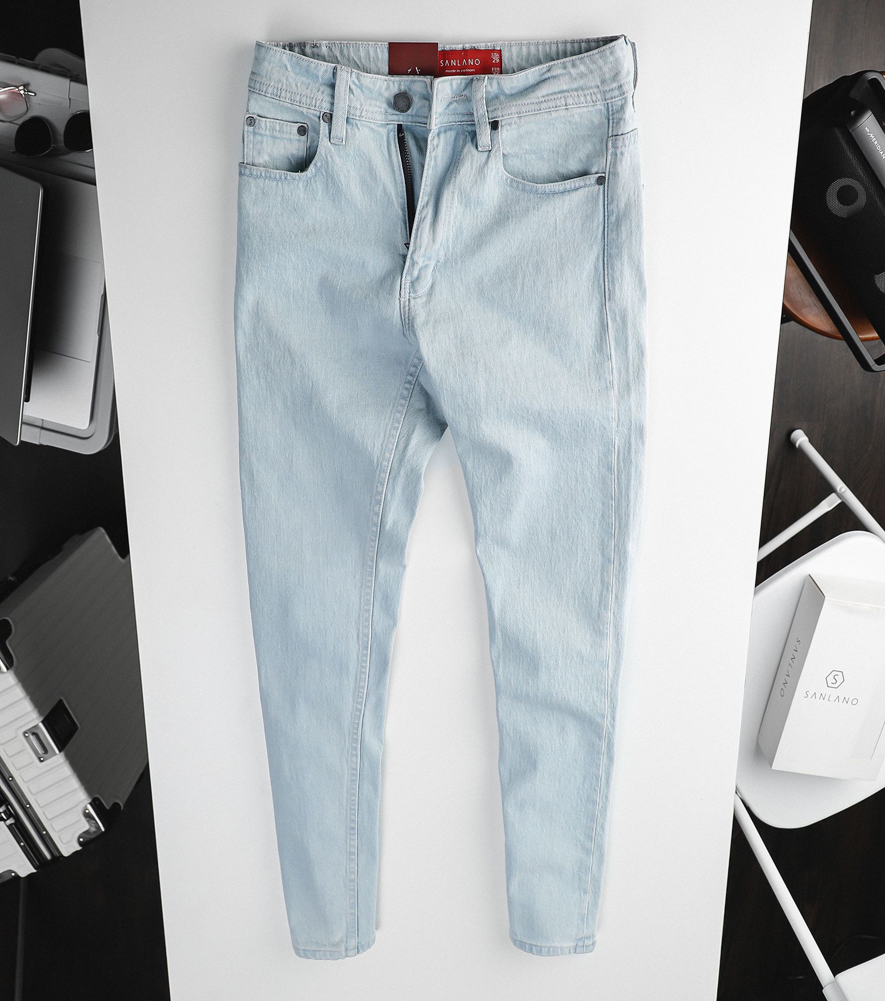  Jeans SANLANO Xanh trắng 