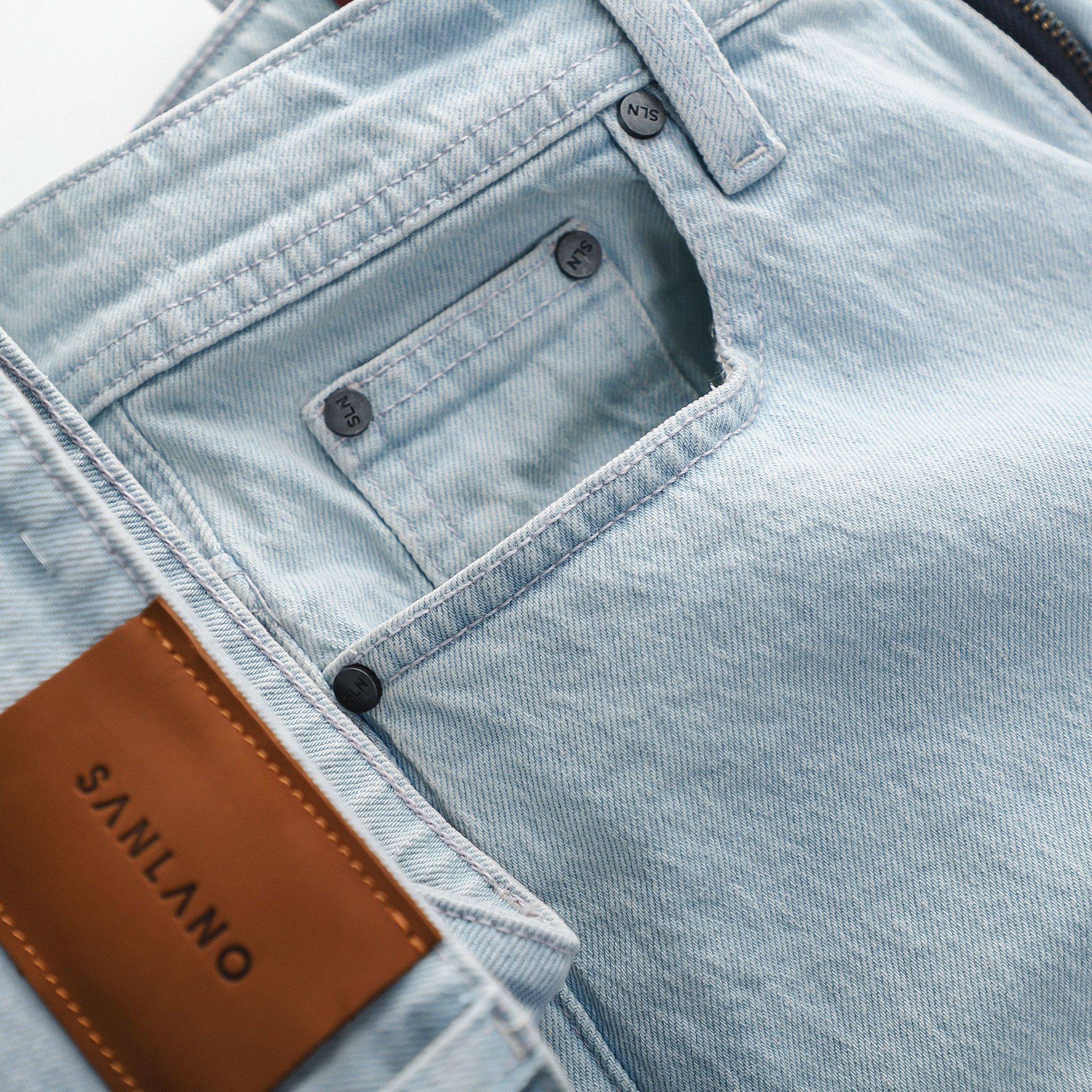  Jeans SANLANO Xanh trắng 