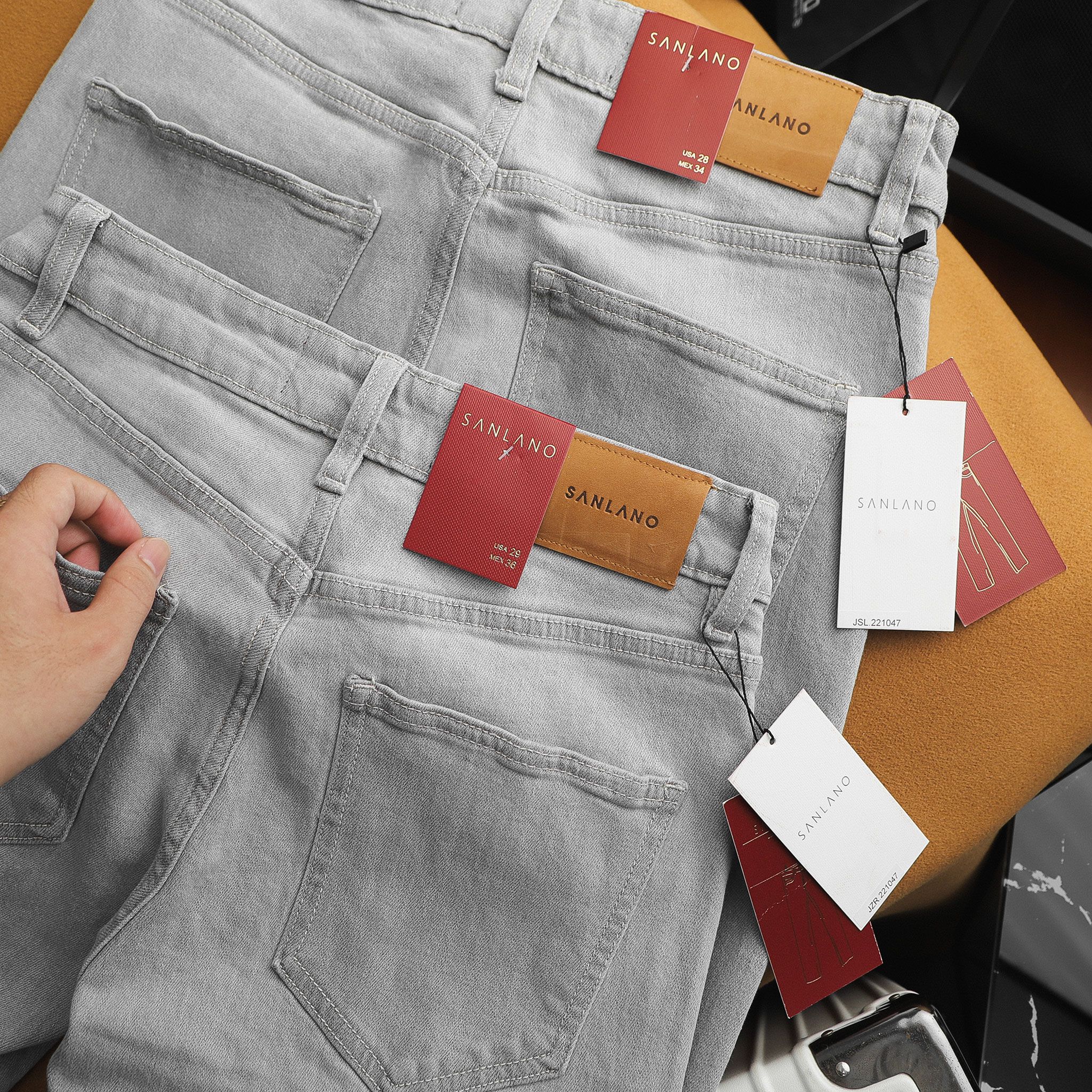  Jeans SANLANO Xám trắng 1047 