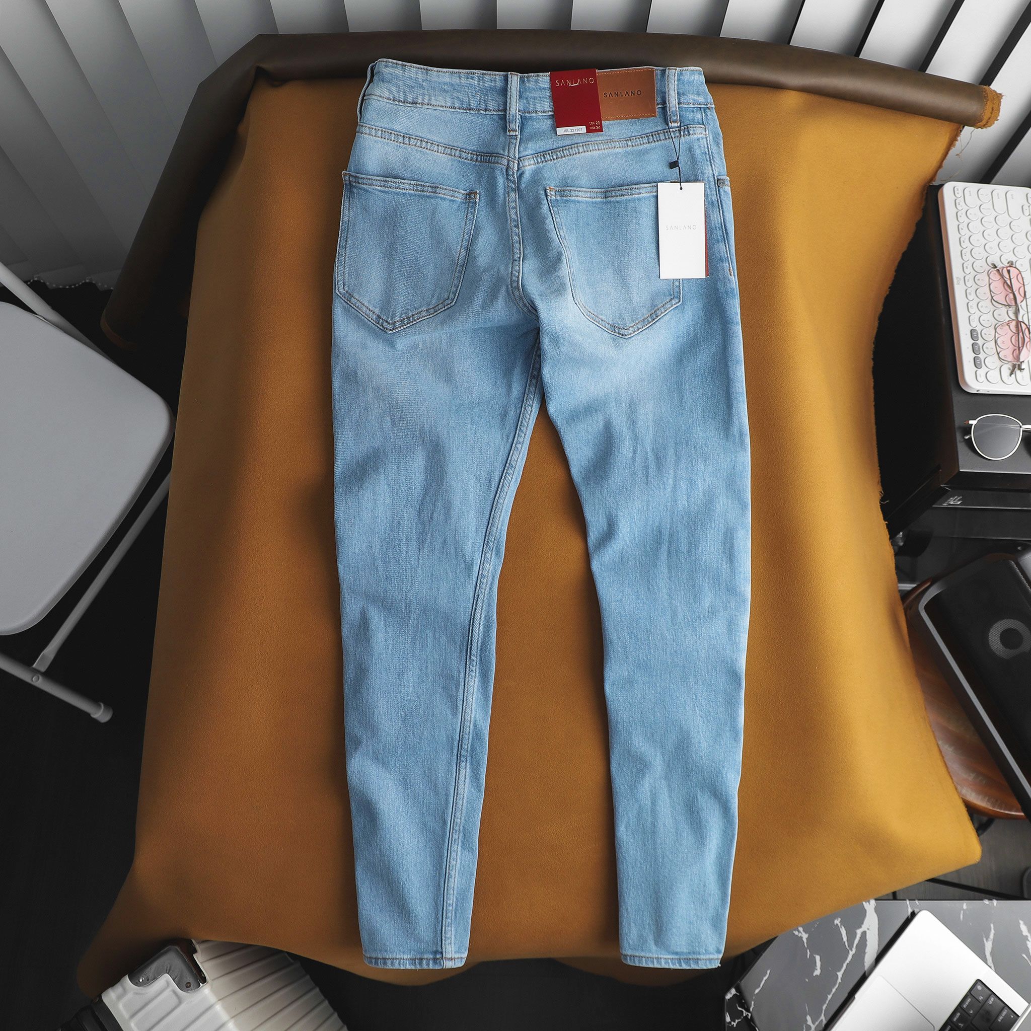  Jeans SANLANO Xanh nhạt rách 3 1207 