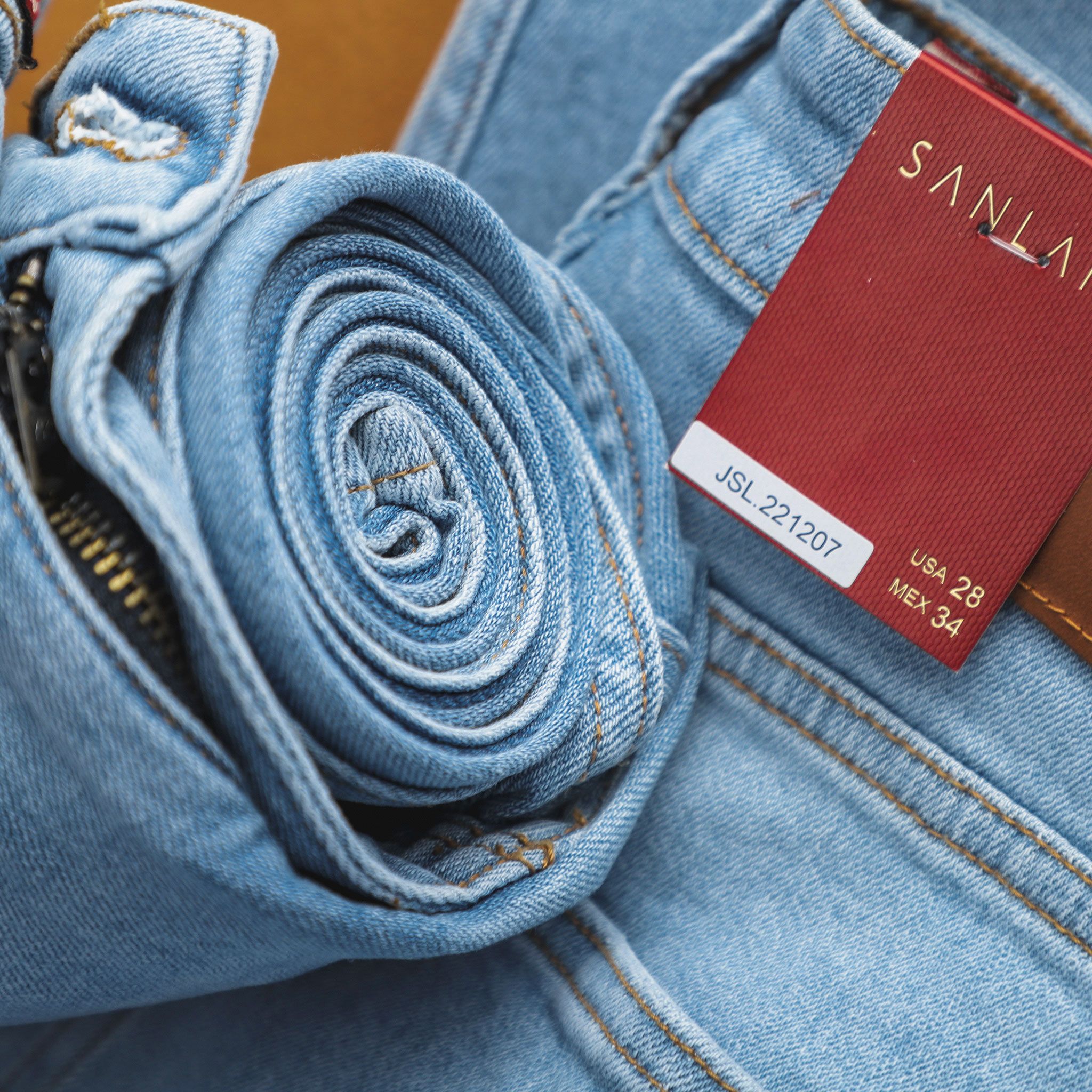  Jeans SANLANO Xanh nhạt rách 3 1207 