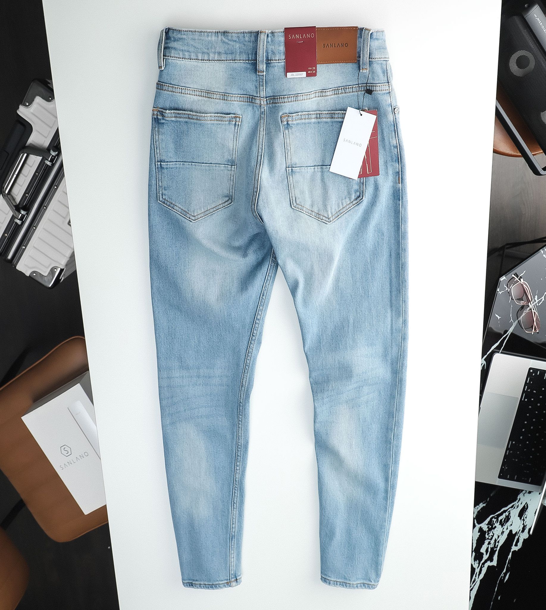  Jeans SANLANO Xanh wash 0907 