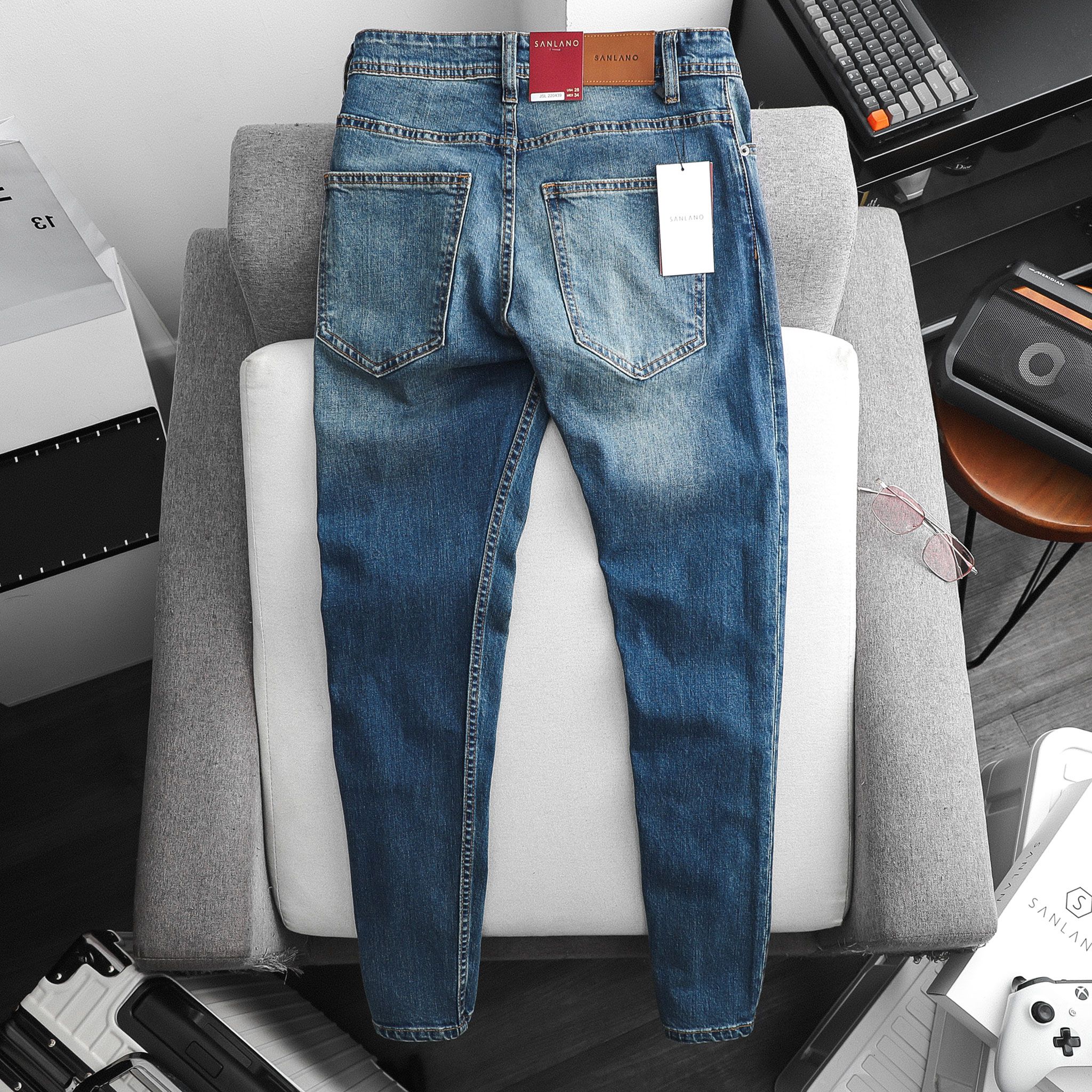  Jeans SANLANO Xanh bụi đậm 0439 