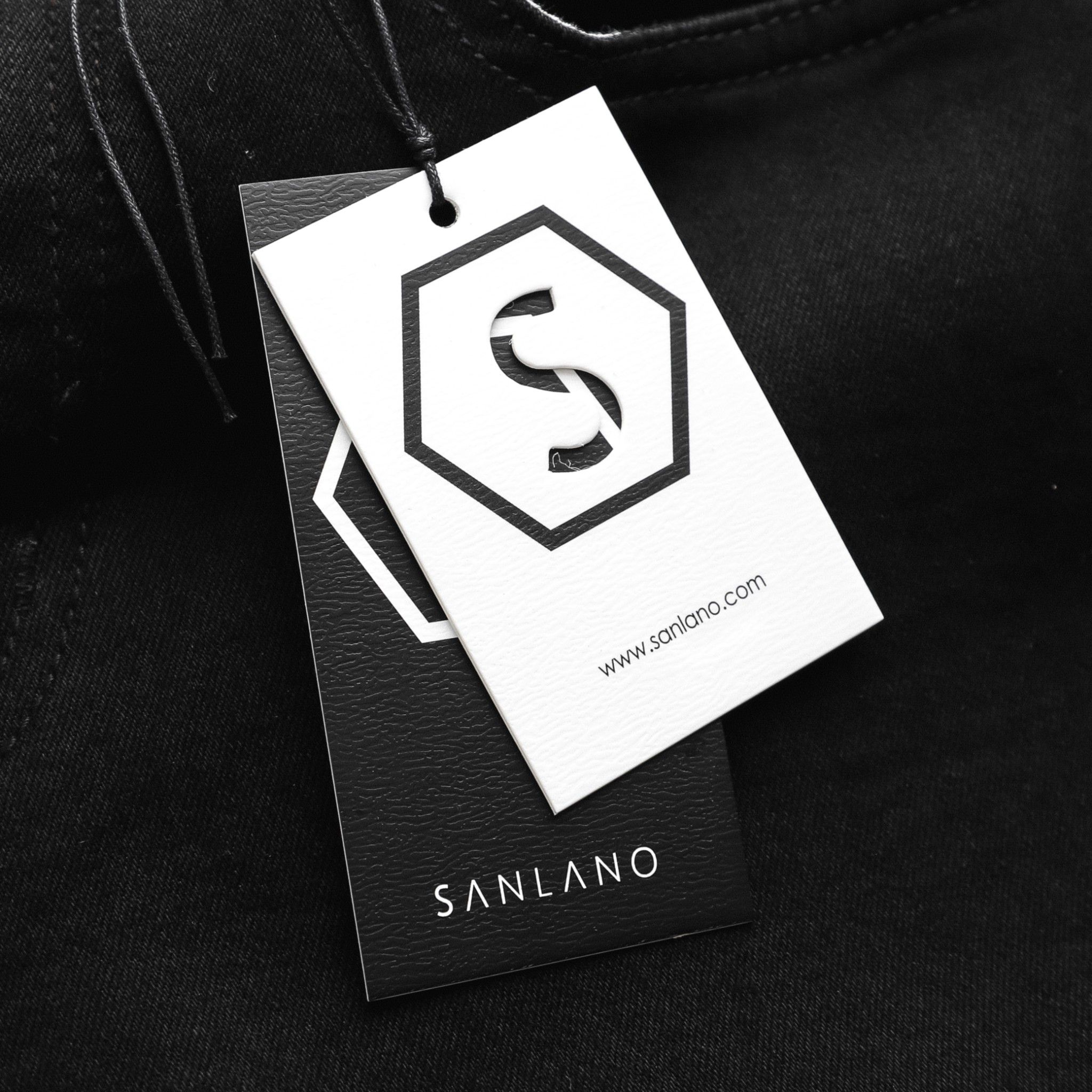  Jeans Sanlano Đen rách gối 