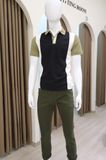  Polo SANLANO Colorblock Đen Olive 