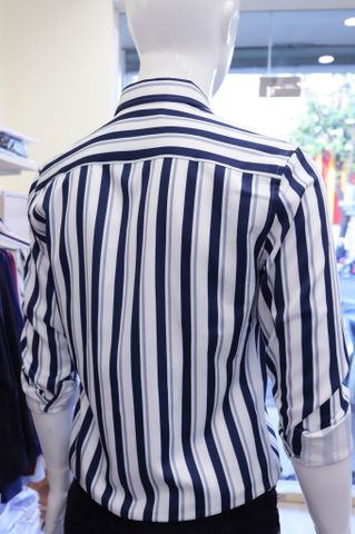  Sơ mi SANLANO stripe & printed 65 Xanh đen bạc nhỏ 