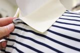  Polo SANLANO  Striped Trắng Xanh 