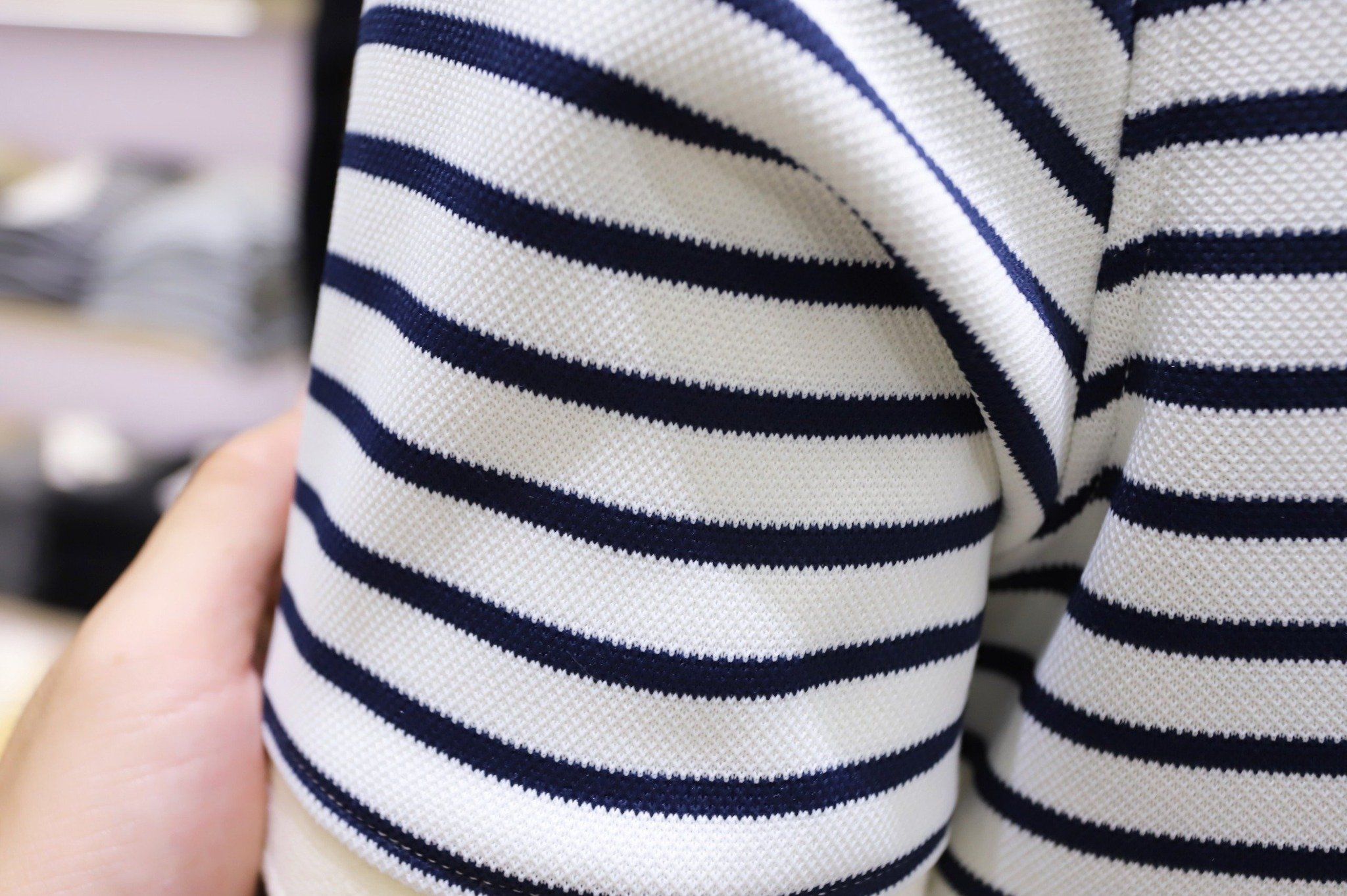  Polo SANLANO  Striped Trắng Xanh 