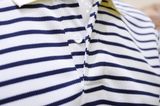  Polo SANLANO  Striped Trắng Xanh 