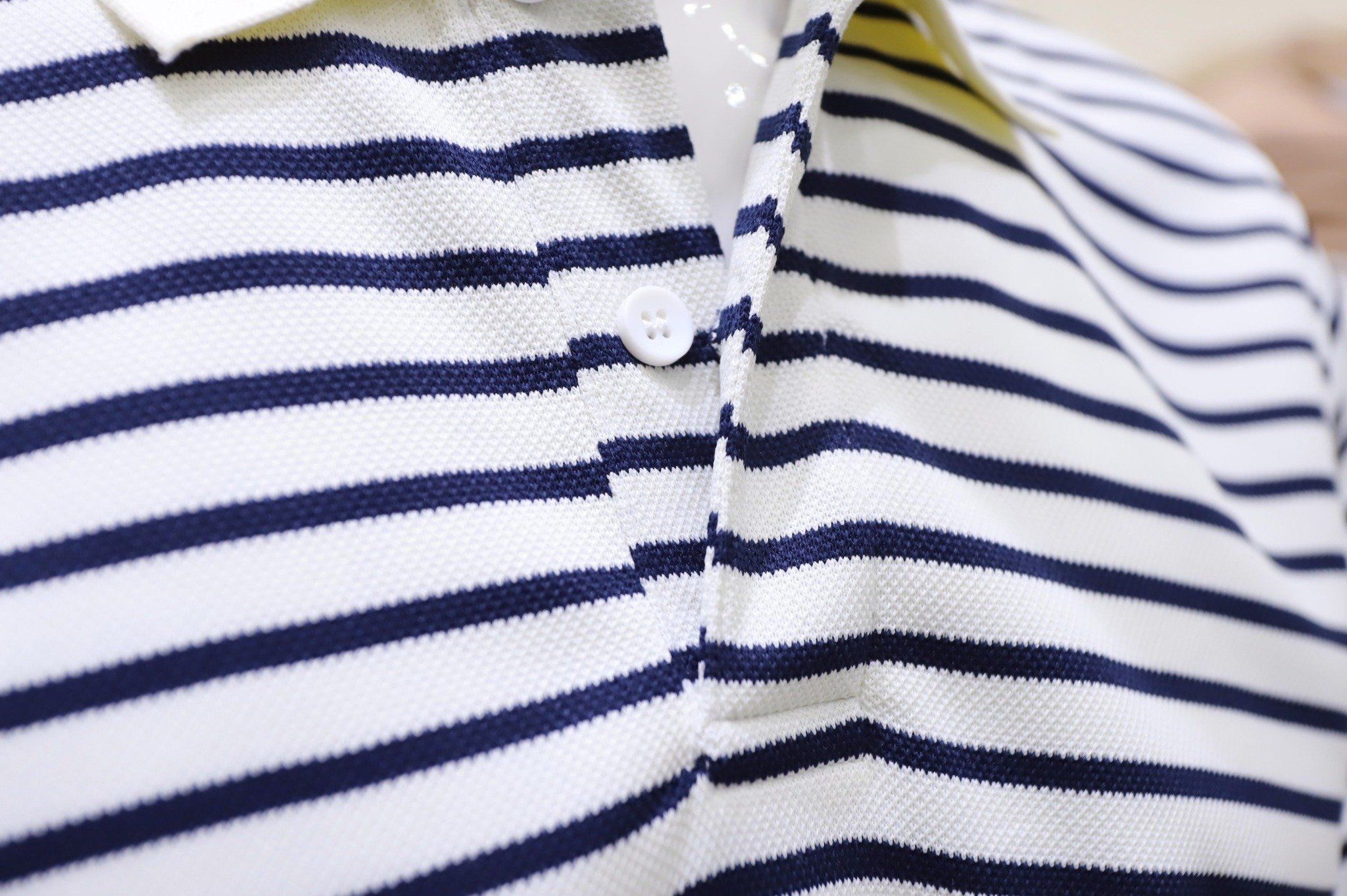  Polo SANLANO  Striped Trắng Xanh 