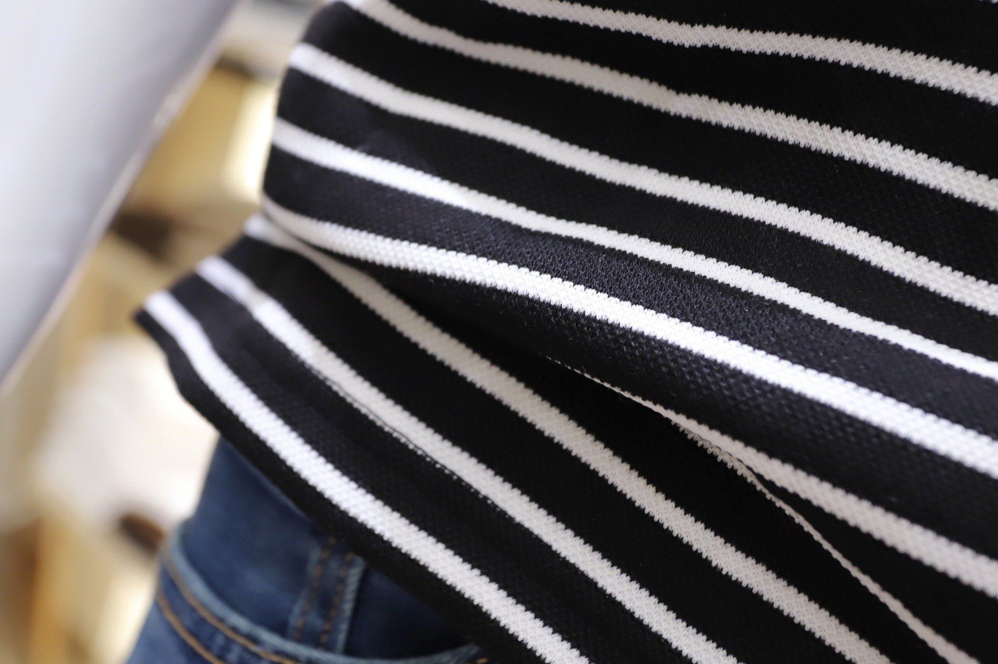  Polo SANLANO Striped Đen Trắng 