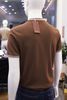  Áo thun SANLANO pique phối viền NÂU 