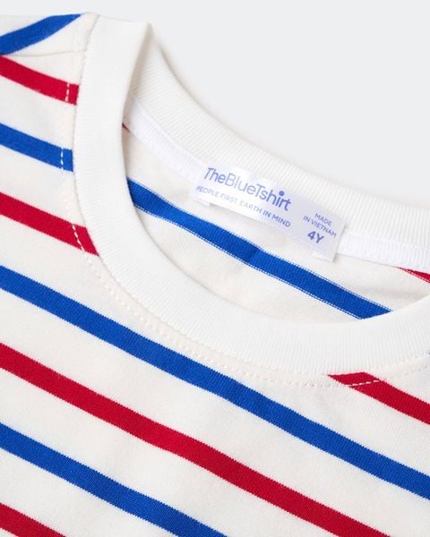 Áo Thun Bé Trai TheBlueTshirt Blueboy  Everyday T - Signature Red Blue Stripe