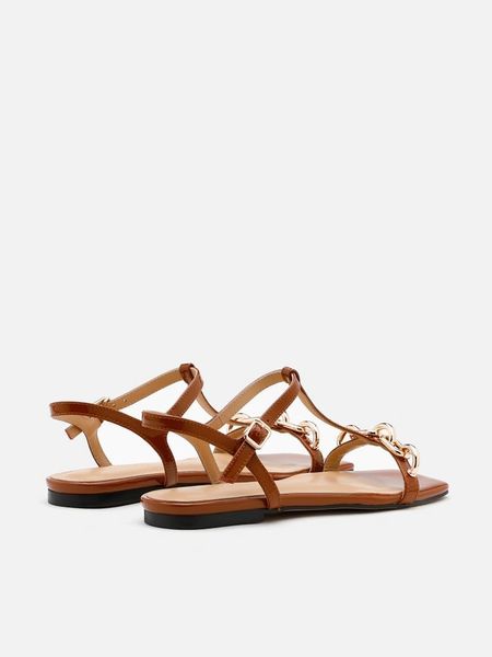 Giày Sandals Nữ Pazzion Gold Link Slingback Patent Sandals