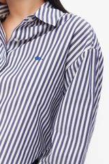 Áo Sơ Mi Nữ TheBlueTshirt Cropped Shirt - Blue Navy Stripe