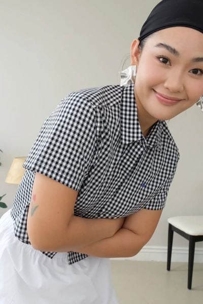 Áo Sơ Mi Nữ TheBlueTshirt BlueMade Boxy Shirt - Black Gingham
