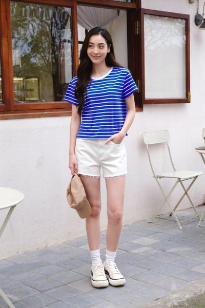 Áo Thun Nữ TheBlueTshirt Sọc Everyday Tee - Blue Stripe