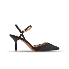 Giày Sandals Nữ THÁI TUẤN Mũi Vuông Quai Hậu Màu Đen