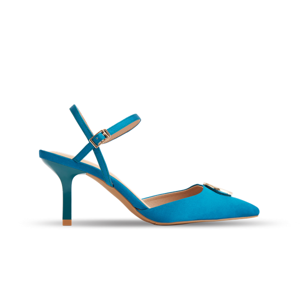 Giày Sandals Nữ THÁI TUẤN Mũi Vuông Quai Hậu Màu Xanh Teal